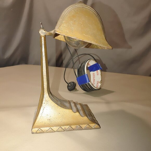 Bankers Piano Lamp 1920 Cast Metal Pat Pend Cast Iron Art Deco Design USA - Picture 7 of 13